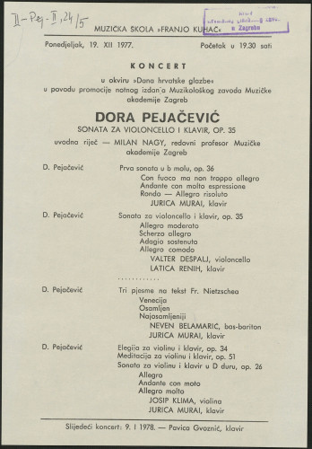 Koncert u okviru "Dana hrvatske glazbe"