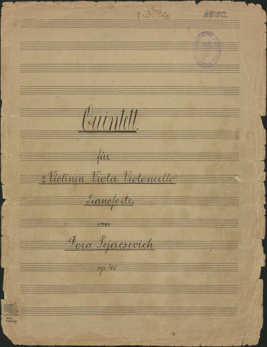 Quintett für 2 Violinen, Viola, Violoncello, Pianoforte, op. 40