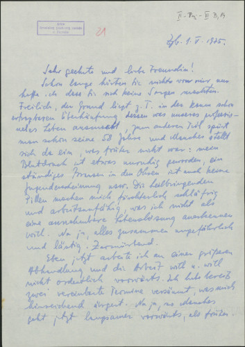 Pismo L. Šaban - G. Kochanovszky