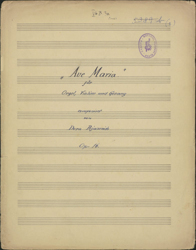 Ave Maria für Orgel, Violine und Gesang, op. 16
