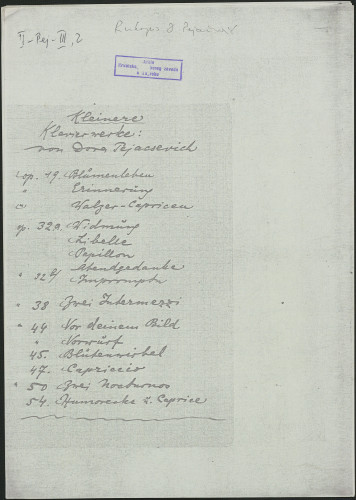 Popis skladbi Dore Pejačević