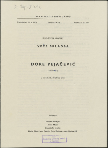 Veče skladba Dore Pejačević