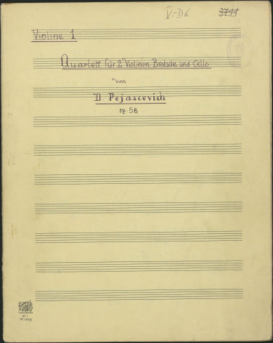 Quartett für 2 Violinen, Bratsche und Cello, op. 58