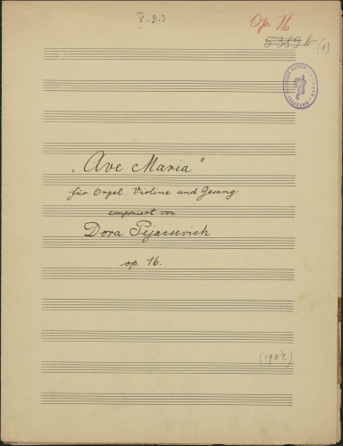 Ave Maria für Orgel, Violine und Gesang, op. 16