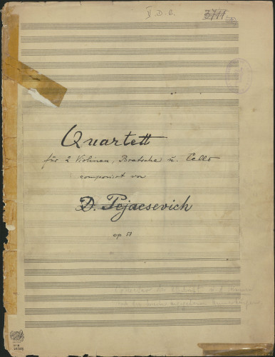 Quartett für 2 Violinen, Bratsche u. Cello, op. 58