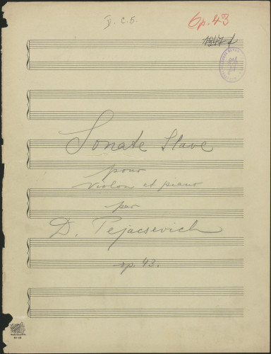 Sonate Slave pour violon et piano, op. 43