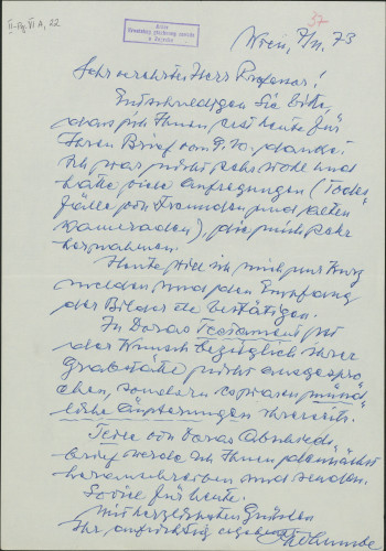 Pismo O. Lumbe - L. Šaban