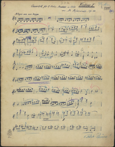 Quartett für 2 Violin, Bratsche u. Cello, op. 58